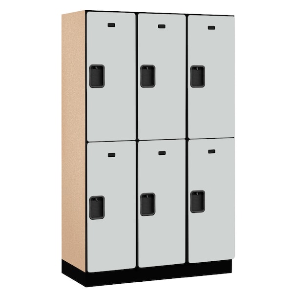 Wardrobe Locker, 45" W, 18" D, 76" H, (3) Wide, (6) Openings, Gray